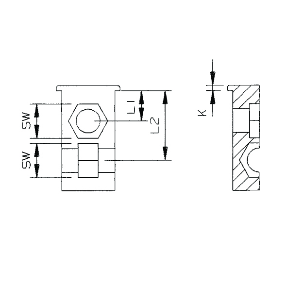 Schraub-Eckverbinder für Quadratrohre, 2-teilig