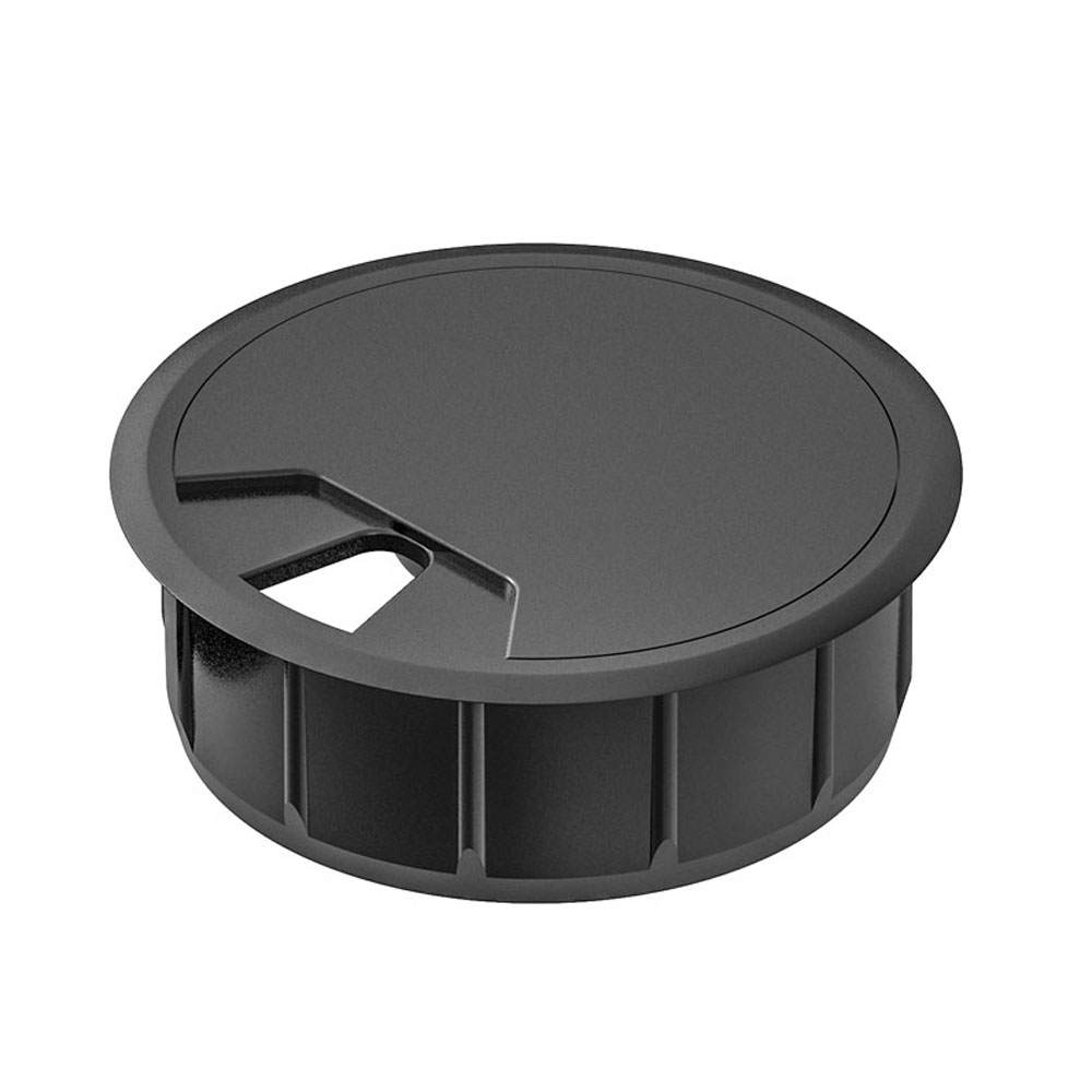 Kabeldurchführung aus Kunststoff Runde Kabeldurchführung aus schwarzem Kunststoff