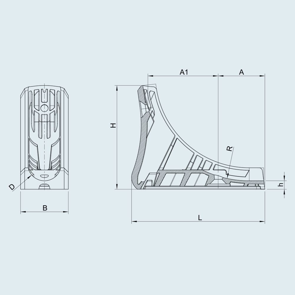 XW / Stuhlgleiter mit wechselbaren Gleitflächen
